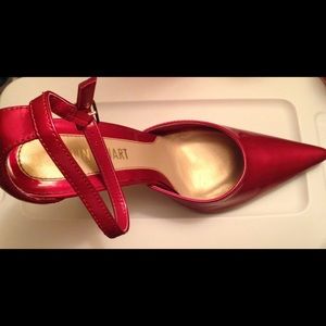 Colin Stuart Red Ankle Strap Pumps